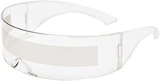  Fityle divertido futurista lentes de espejo gafas de sol estrecho escudo visor gafas fiesta disfraces accesorios - claro