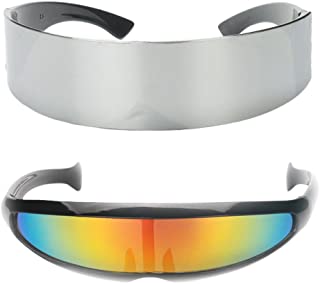  Homyl 2x gafas de sol estrecho metal futurista soldado cclope decoracin de mscara fiesta accesorio