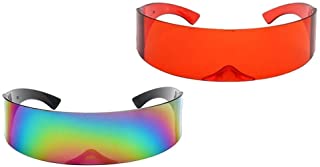  Sm sunnimix 2pcs gafas de sol con visera envolvente futurista estrecho plano escudo sombras gafas