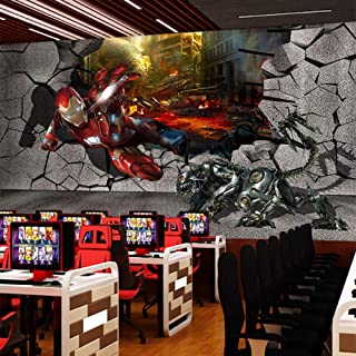 Wlpbh mural 3d autoadhesivo sci-fi steel hero movie cyber ??cafe (w) 520x (h) 290cm3d photo mural nios decoracin de la habitacin de los nios fondo papel de pared nio nia dormitorio decoraci