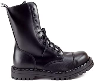  Altercore botas militares negro cuero unisex mujer hombre 10 ojales army punk puntera de acero ranger
