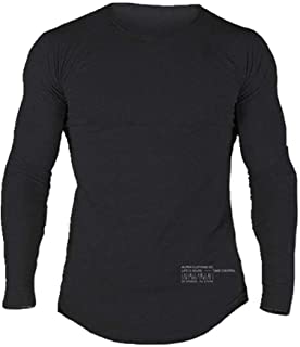  Los hombres de la camiseta de manga larga o cuello camiseta camisetas tops para hombre fitness camiseta hombres ropa homme