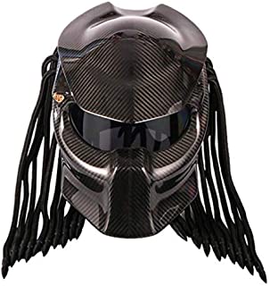  Mttk casco de la motocicleta de fibra de carbono casco de la cara completa con trenza de hierro guerrero casco forro extra�ble y lavable