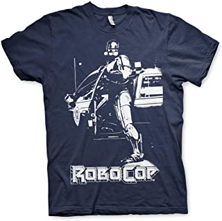  Robocop oficialmente licenciado poster camiseta para hombre (azuloscuro)