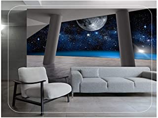  Mural autoadhesivo (w) 400x (h) 280 cm3d extensi�n estereosc�pica espacio viento industrial papel tapiz universo cielo estrellado arte papel tapiz oficina cyber bar revestimiento de pared