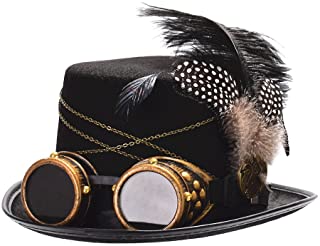  Blessume sombrero steampunk g�tico chistera con gafas unisex (colore b