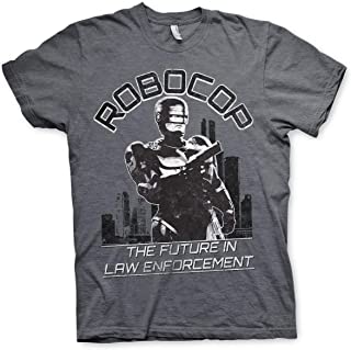  Robocop oficialmente licenciado the future in law emforcement camiseta para hombre (heather oscuro)