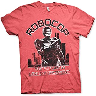 Robocop oficialmente licenciado the future in law emforcement camiseta para hombre (rojo-heather)
