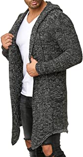  Redbridge c�rdigan largo para hombres chaqueta de punto asim�trica casual gris s