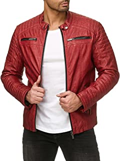  Red bridge hombres chaqueta cuero sint�tico transici�n acanalada moda casuales algod�n jacket